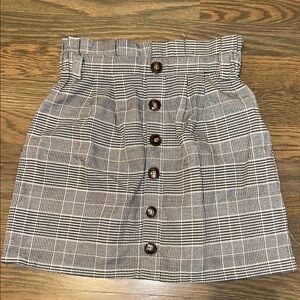 SHEIN Black and White Checkered Mini Skirt